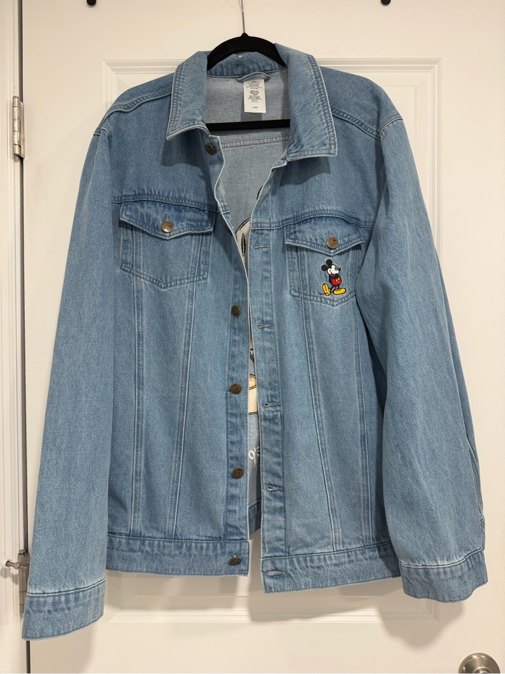 Disney Light Blue Denim Jean Jacket with Mickey Patch
